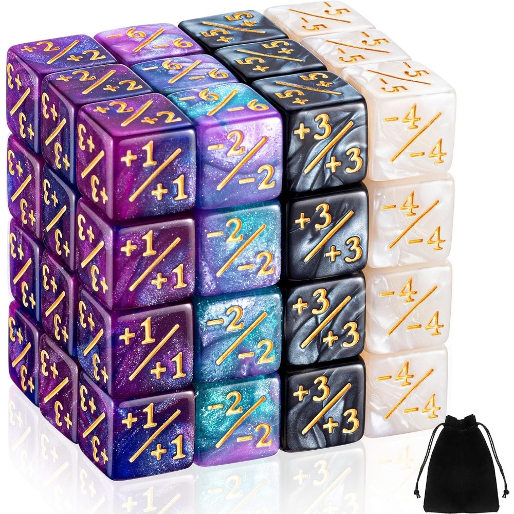 Game Token Counter - 48 Buah Dadu Counter -1/+1 Counter