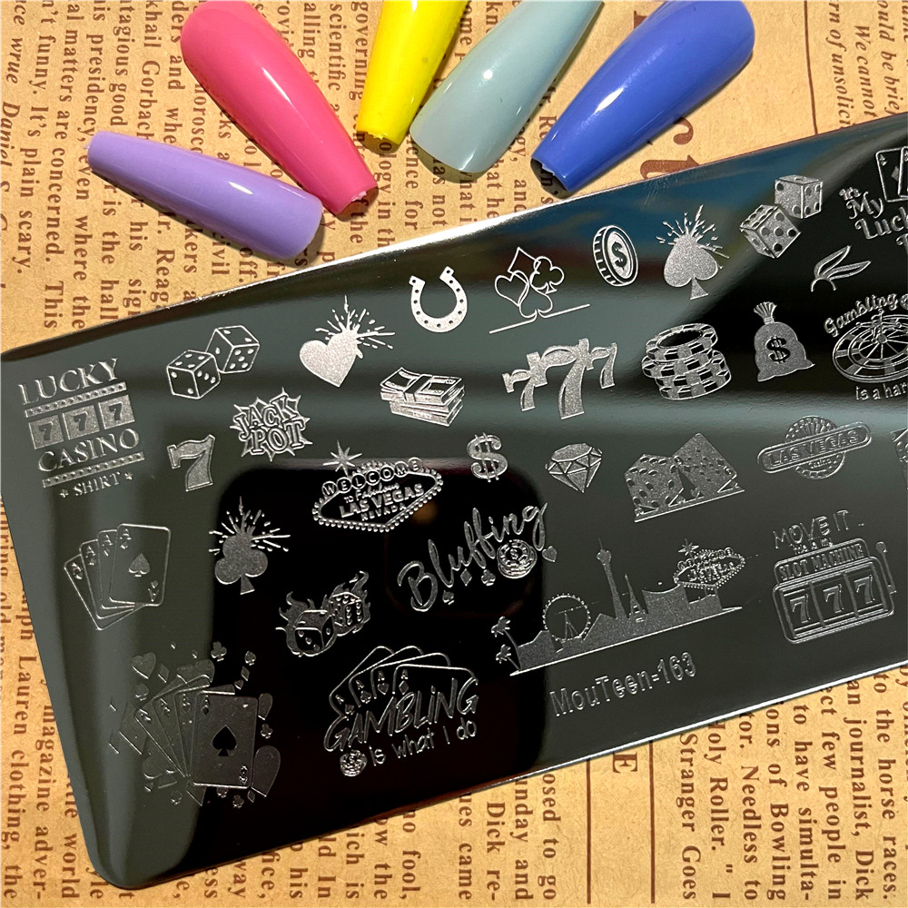 Board Game Template - Pelat cap kuku pola kartu permainan,