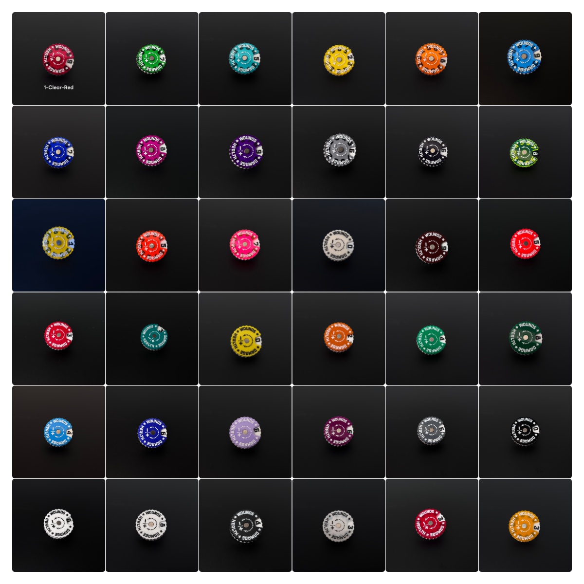 Game Token Counter - 25x25x6mm pelacak luka pelacak permainan meja