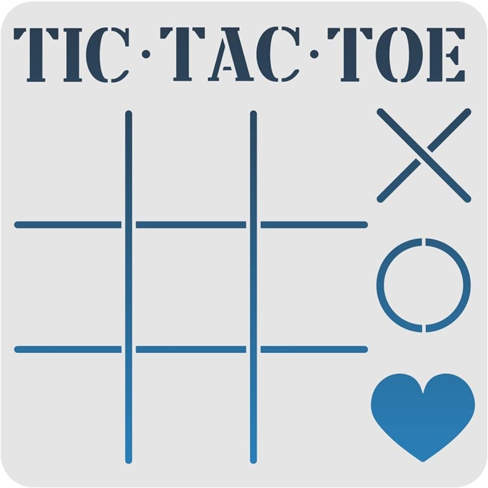 Board Game Template - Tic Tac papan stensil jari kaki