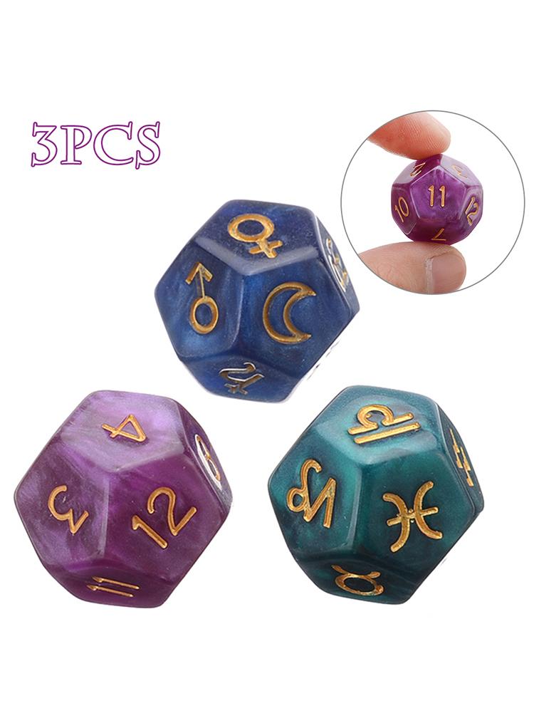 3 buah dadu 12 sisi kartu Taro - Board Game Template ulasan dan harga
