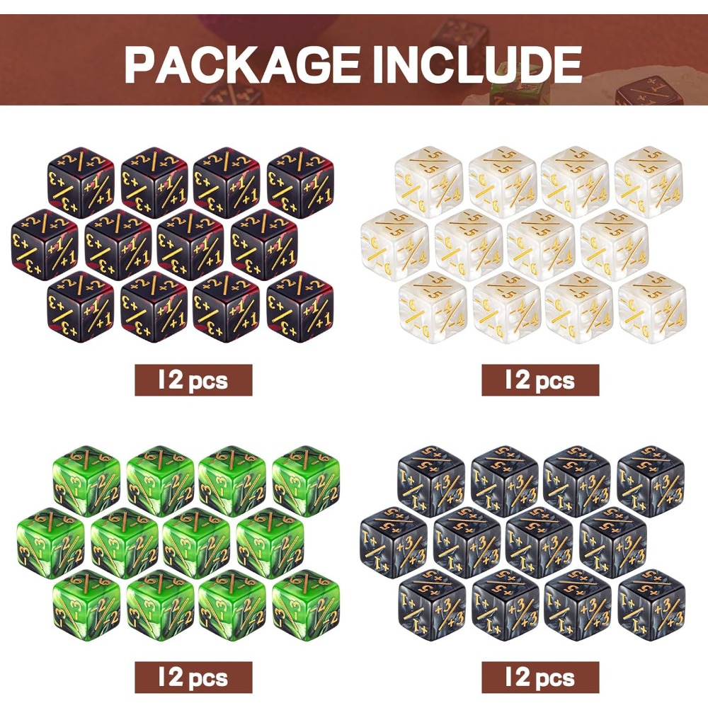 48 Buah Dadu Counter -1/+1 Cou - Game Token Counter ulasan dan harga