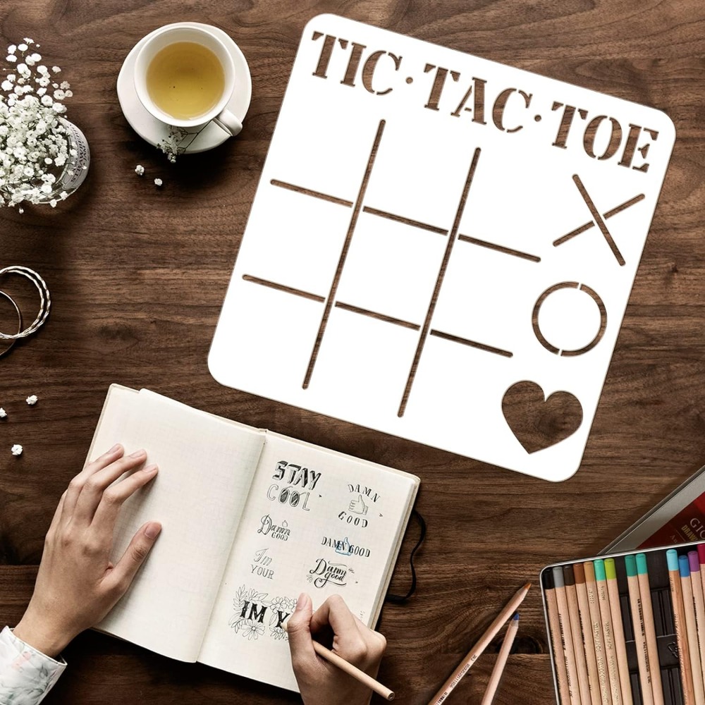 Tic Tac papan stensil jari kak - Board Game Template ulasan dan harga